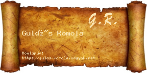 Gulás Romola névjegykártya